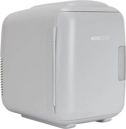MONCOOK Mini Réfrigérateur - Mini Réfrigérateurs Portables Pour Les Soins De La Peau, La Médecine, La Nourriture Et Les Boissons - Fonction De Refroidissement Et De Réchauffement - 14L - Mono Gris