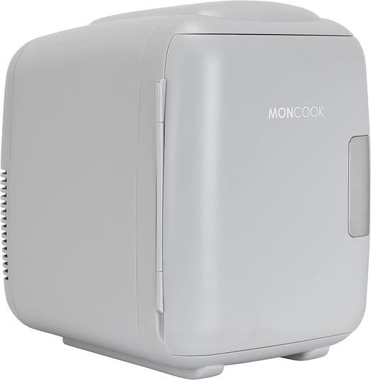 MONCOOK Mini Réfrigérateur - Mini Réfrigérateurs Portables Pour Les Soins De La Peau, La Médecine, La Nourriture Et Les Boissons - Fonction De Refroidissement Et De Réchauffement - 14L - Mono Gris