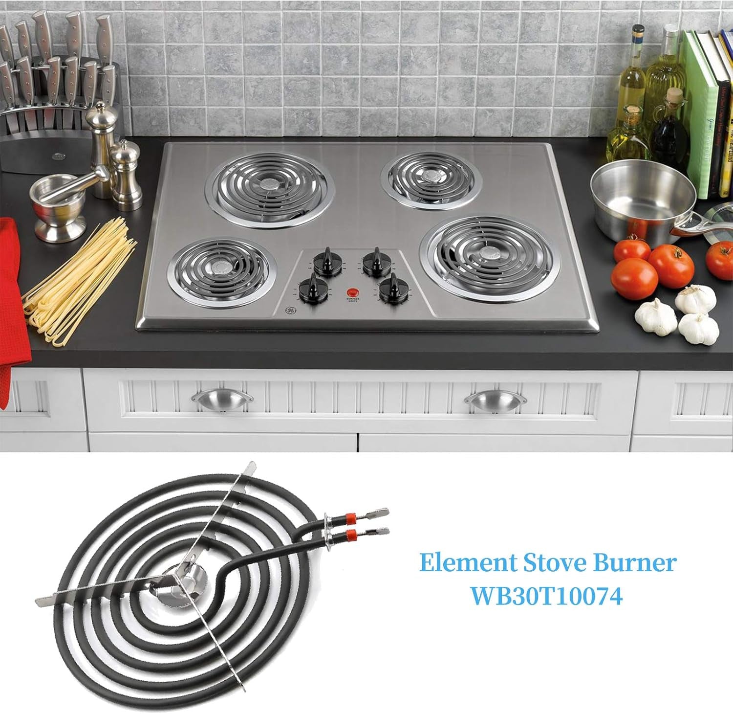 WB30T10074 Élément Chauffant Électrique Pour Brûleur De Surface De 20,3 Cm Pour GE Stove Élément De Surface De Bobine De Four De Rechange CH30T10074 S30T10074 PS243922