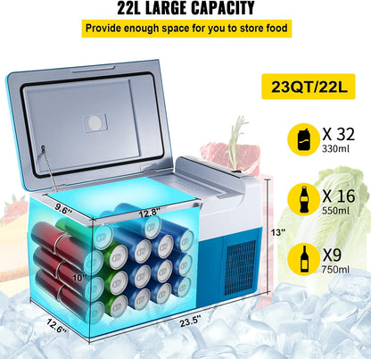 Mini Réfrigérateur De Voiture Mini Frigo Portable Électrique (22L)