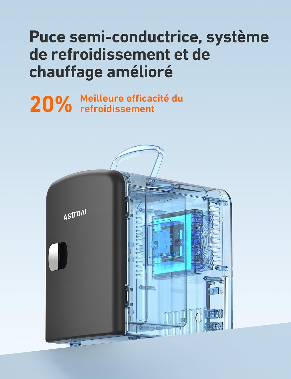 Mini Frigo De Chambre, Mini Réfrigérateur Voiture Portatif 4L 12V/220V, Glacière Électrique Chaud/Froid 0-66°C, Cadeau Femme Homme Garantie 3 Ans (Black)