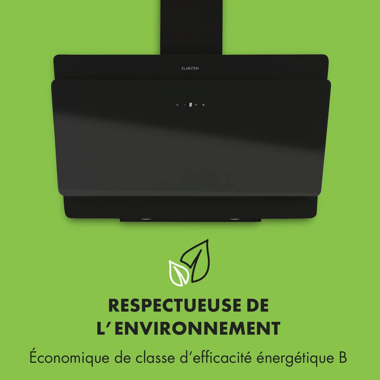 Montage Mural Hotte Aspirante Inclinées 90Cm, Pour Cuisine, Filtre En Aluminium, Débit D'Air Puissant 607M³/H, LED, Ecran Tactile, Extracteur D'Air Silencieux, Efficace Avec Evacuation, Noir