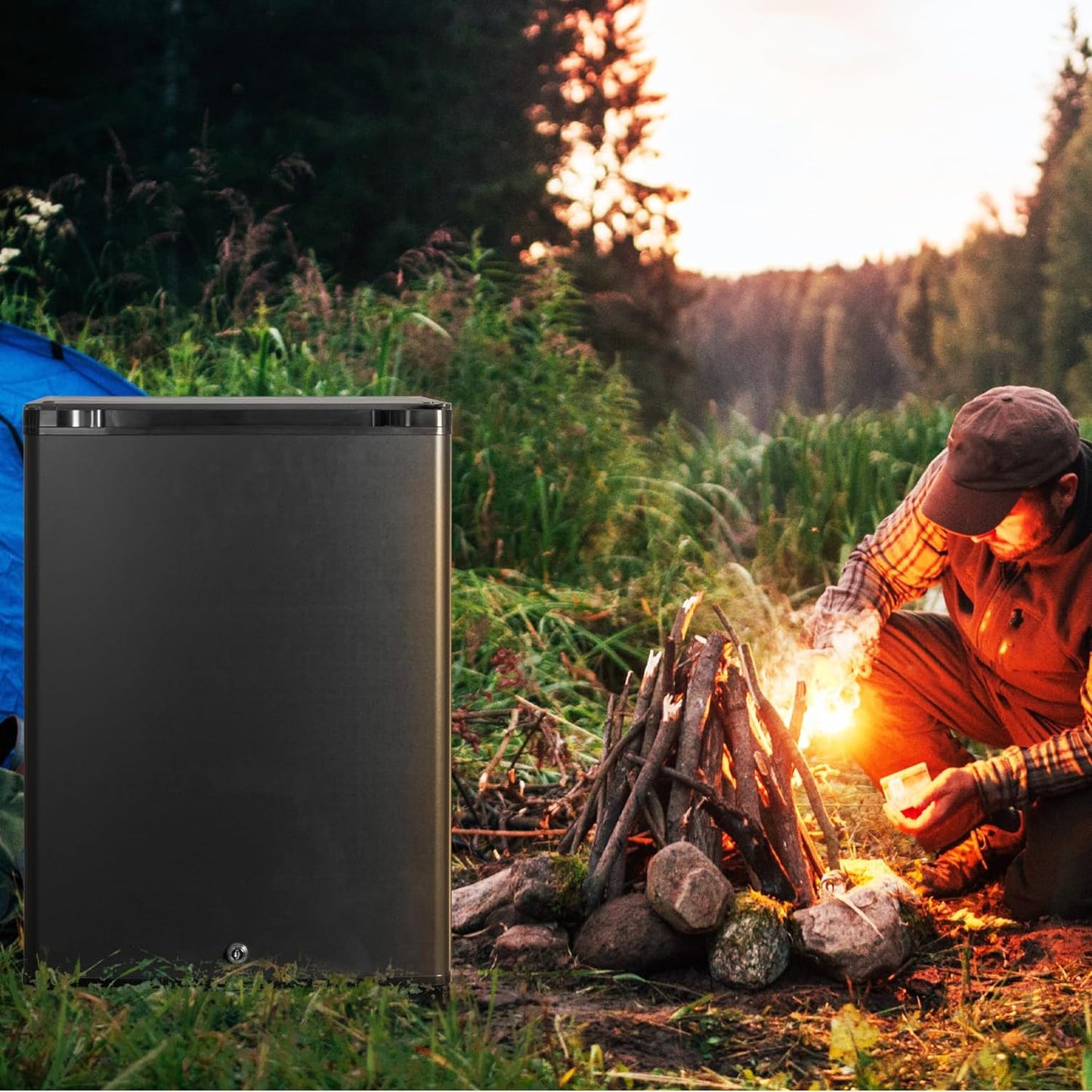 Frigo 12V, Frigo Camping 12V 220V 40L, Frigo Caravane, Frigo 12V Camping Car, Mini Frigo De Chambre, Réfrigérateur Camping Car Noir Pour Voiture Caravane Van Fourgon Bureau Gîte