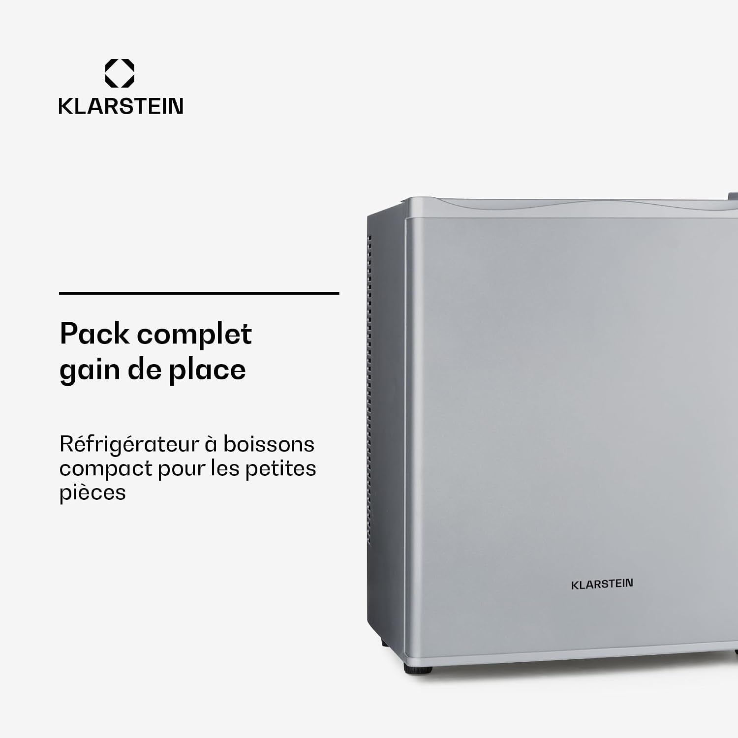KLARSTEIN Mini Frigo De Chambre De 23L Pour Snacks Et Boissons, Petit Frigo Top Silencieux, Mini Bar, Petit Réfrigérateur Camping, Cosmetique, Refrigerateur Avec Étagères Réglables, 5-15°C