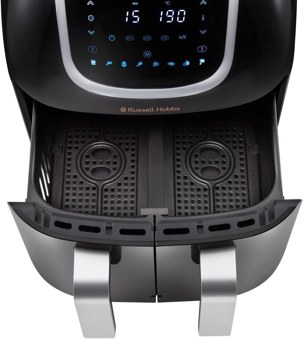 Air Fryer Double Tiroir [2 Paniers 4,25L Ou 8,5L Au Total ] Satisfry Snappi (8 En 1, Écran Tactile, Synchronisation Des Temps De Cuisson, Ajouts D'Aliments) Friteuse Sans Huile 27290-56