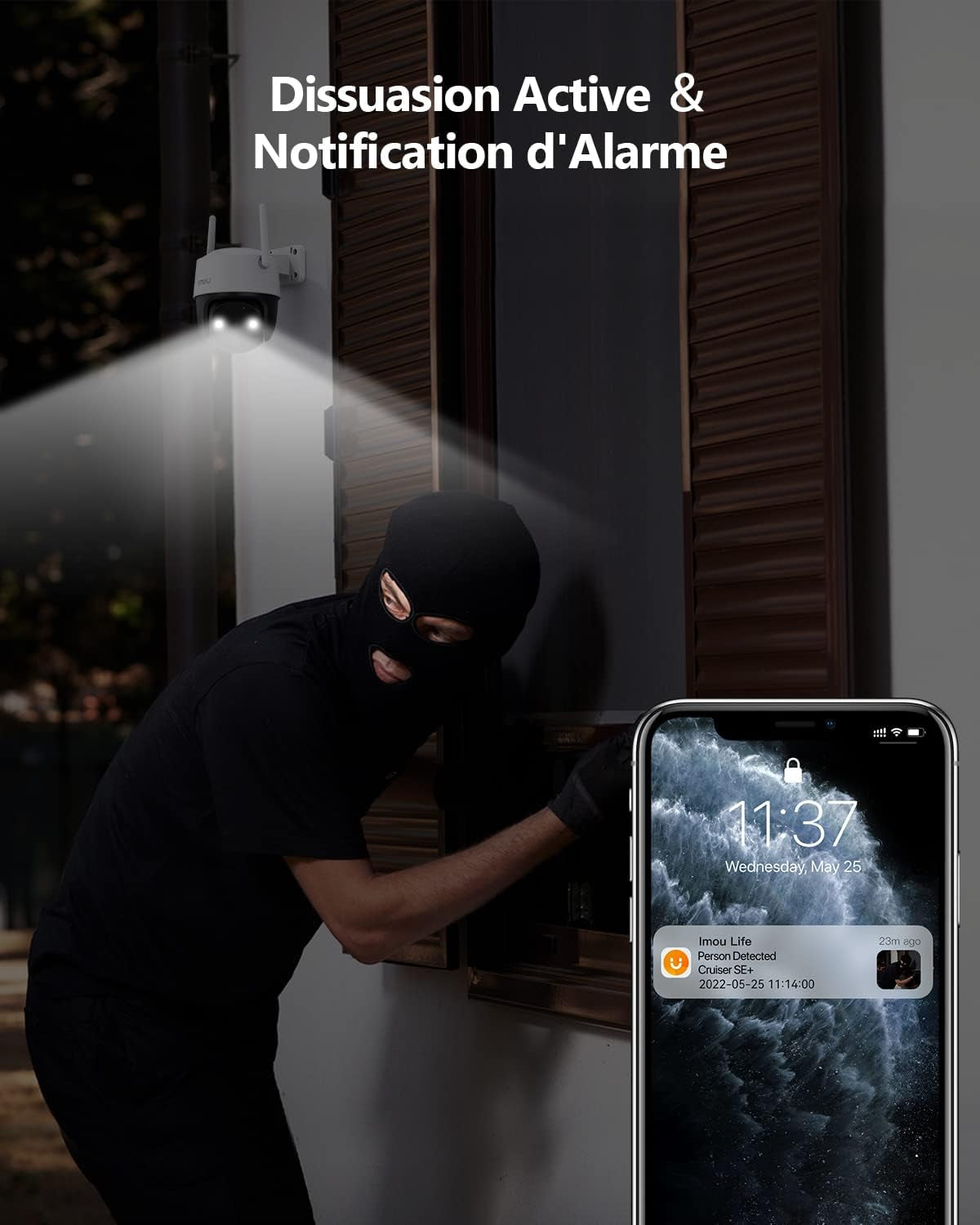 3K(5MP) Lot De 2 Caméras Surveillance Wifi Extérieure 360° | Vision Nocturne Couleur 30M, Détection De Personne/Véhicule, Suivi Intelligent, IP66, Wifi 2.4Ghz/Wifi 6,Audio Bidirectionnel