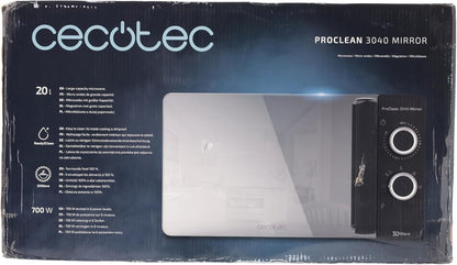 Micro-Ondes Proclean 3040. Capacité De 20 L, Revêtement Ready2Clean, 700 W De Puissance, 6 Niveaux De Fonctionnement, Minuterie 30 Minutes, Mode Décongeler, Finition Noir.