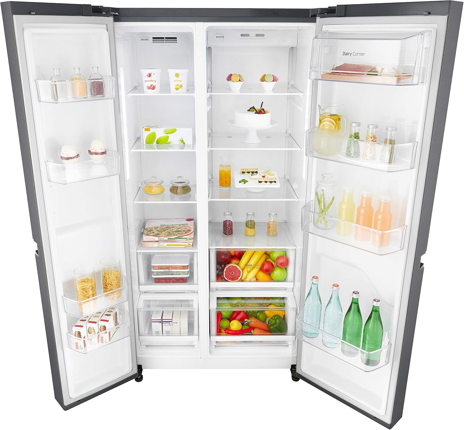 GSB470BASZ Réfrigérateur Américain Side by Side Total No Frost Avec Congélateur, 642 L, Smart Diagnostic - Réfrigérateur Intelligent Avec Wi-Fi Et Écran LED Extérieur