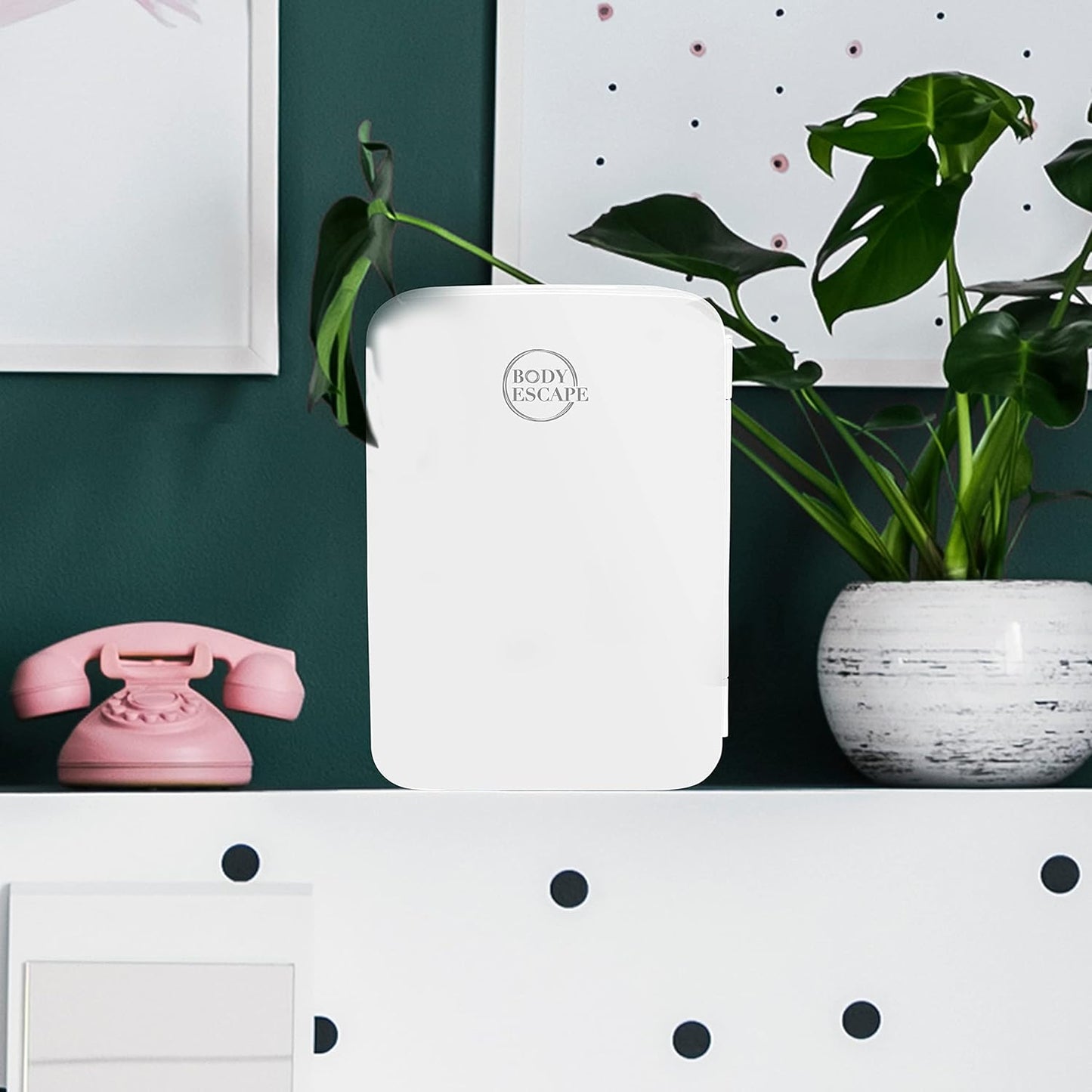 Body Escape Mini Réfrigérateur Pour Soins De La Peau Et Maquillage - Mini Réfrigérateurs Beauté À Porte En Verre - Réfrigérateur Portable, Compact, Et Silencieux Pour Le Maquillage - 6L - Blanc