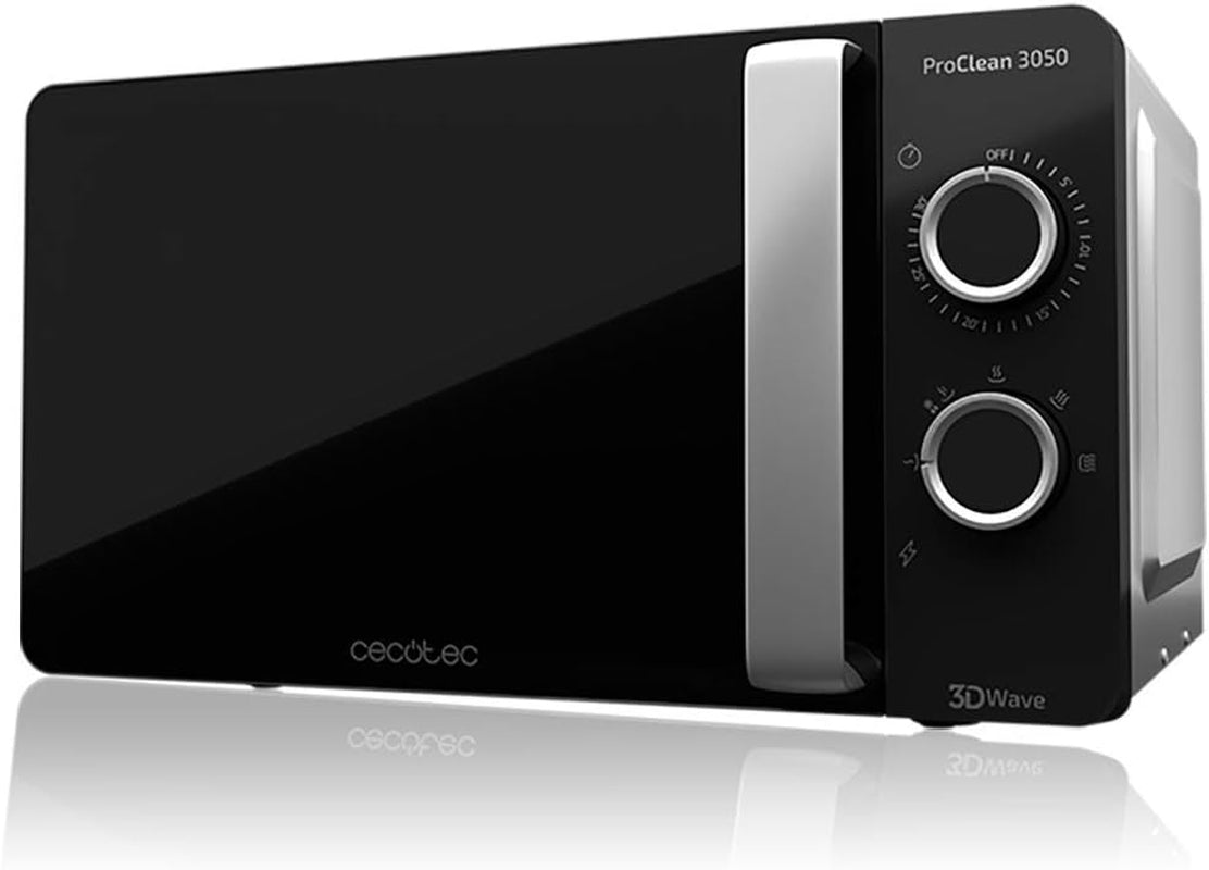 Micro-Ondes Proclean 3050. Capacité De 20 L, Revêtement Ready2Clean, 700 W De Puissance, 6 Niveaux De Fonctionnement, Minuterie 30 Minutes, Mode Décongeler, Finition Noir Et Argenté.