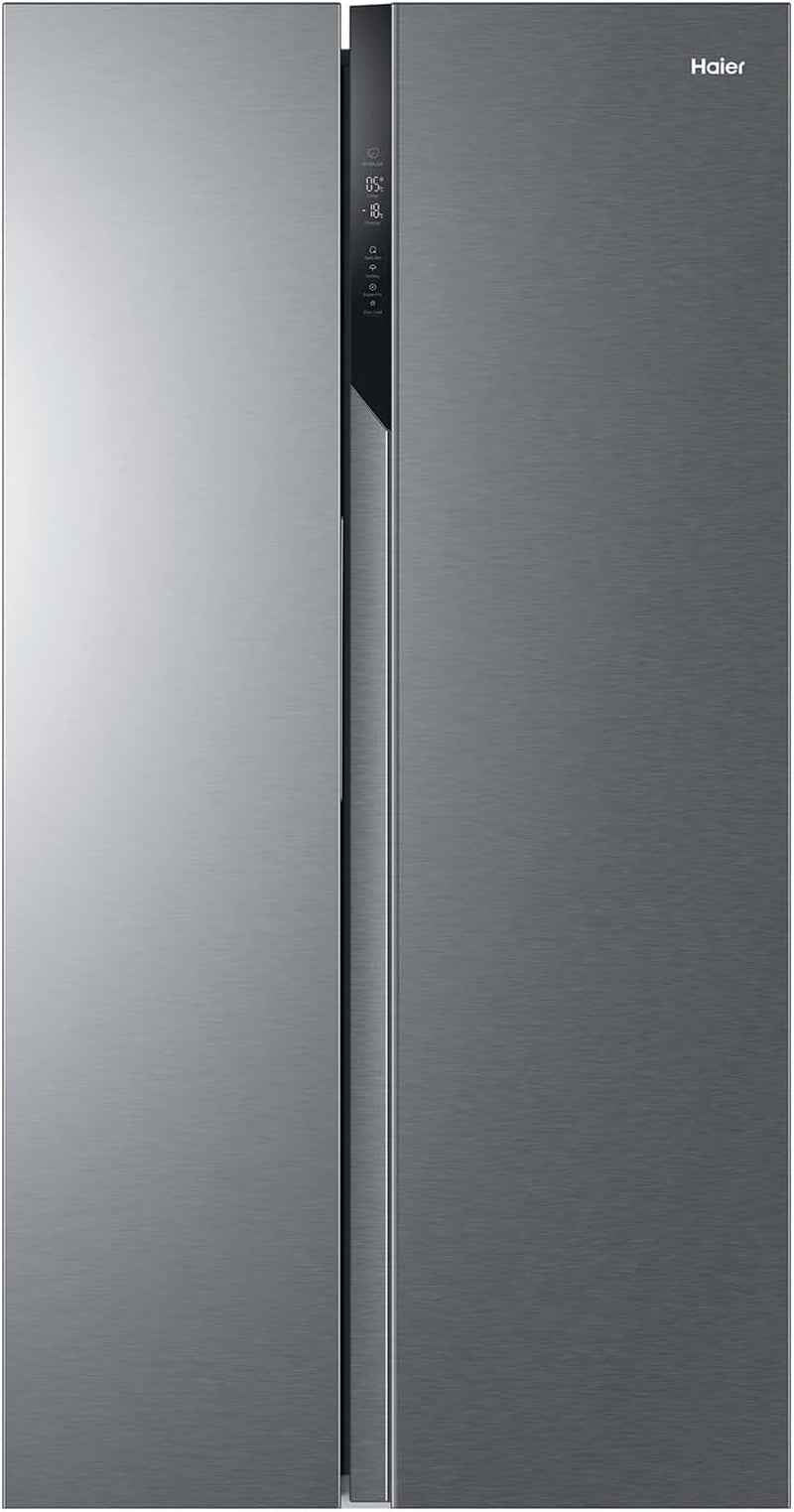 Haier - Réfrigérateur Américain - 2 Portes - Classe Énergétique E - Technologie Total No Frost Multi Air Flow - Inox - 337L + 191L (Congélateur) - 177,5 X 90,8 X 64,7 Cm - Modèle HSR3918ENPG