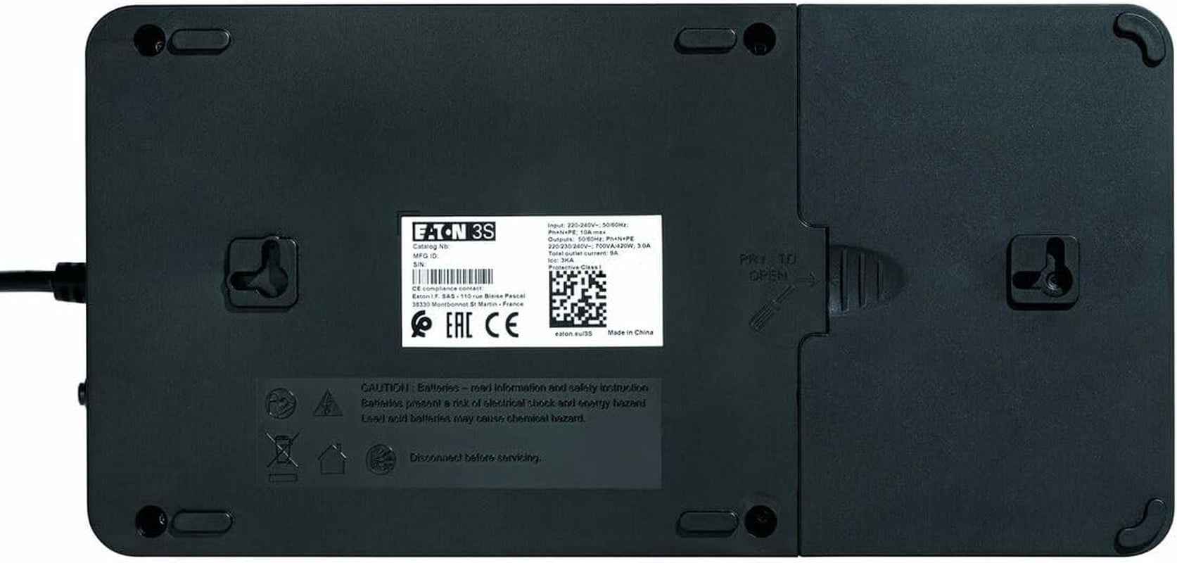 Onduleur Parafoudre 3S 550 FR - Off-Line UPS - Alimentation Sans Interruption - Puissance 550VA (6 Prises FR, Parasurtenseur, Silencieux) - Interface USB (Câble Inclus) - Noir&Blanc (3S550F)