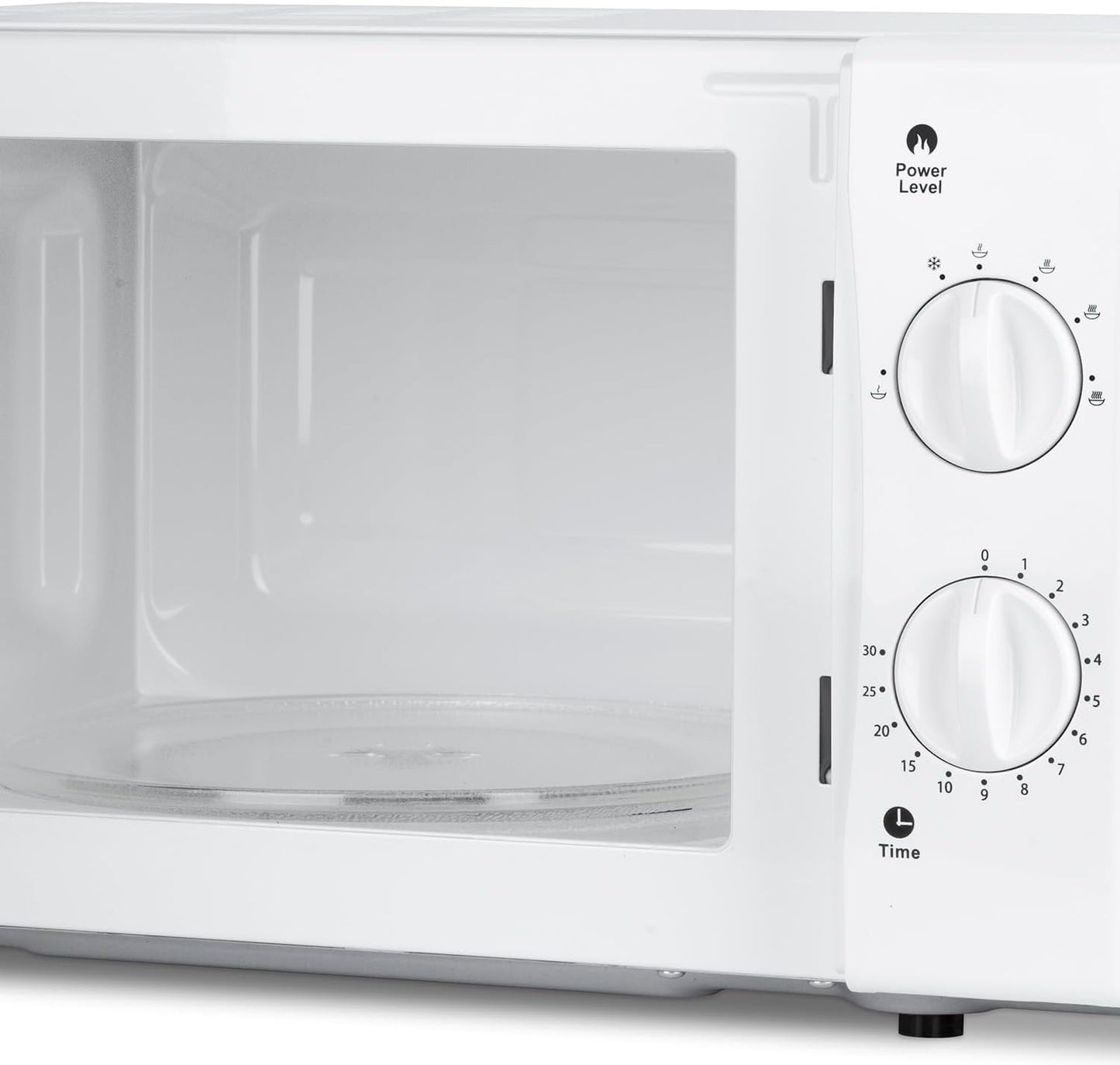 Micro-Ondes Compact 20L VIO6 Blanc, Puissant 700W, Plateau Tournant 24,5Cm, Multifonction 5 Niveaux De Chauffe Et Fonction Décongélation, Minuterie Jusqu'À 30Min, Rapide, Plan De Travail