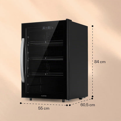 Beersafe Réfrigérateur À Boissons 147 L – Frigo Avec Porte Vitrée, Noir | Éclairage LED, Étagères Métalliques Amovibles, Silencieux, Pour Boissons Et Canettes