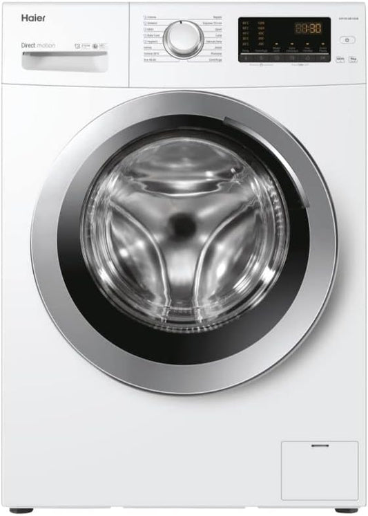 HW90-SB1230N Machine À Laver 9 Kg, Charge Avant, Option Vapeur, 1200 Tours Silencieux, Traitement ABT, Autonome Rangement, Classe Énergétique A, Blanche