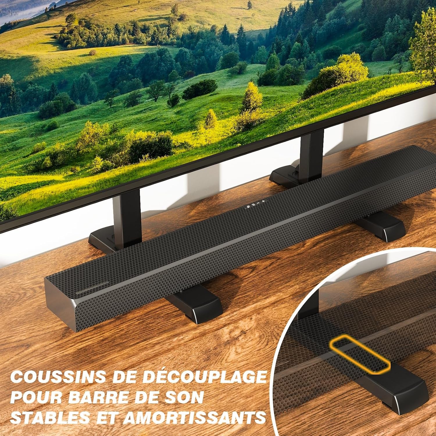 Support TV De Table Pour Téléviseurs 37 À 86 Pouces VESA Max 800X600Mm | Pieds De TV Réglables En Hauteur, Base De Support TV Avec Gestion Des Câbles Pieds En Acier Supportent Jusqu'À 68 KG