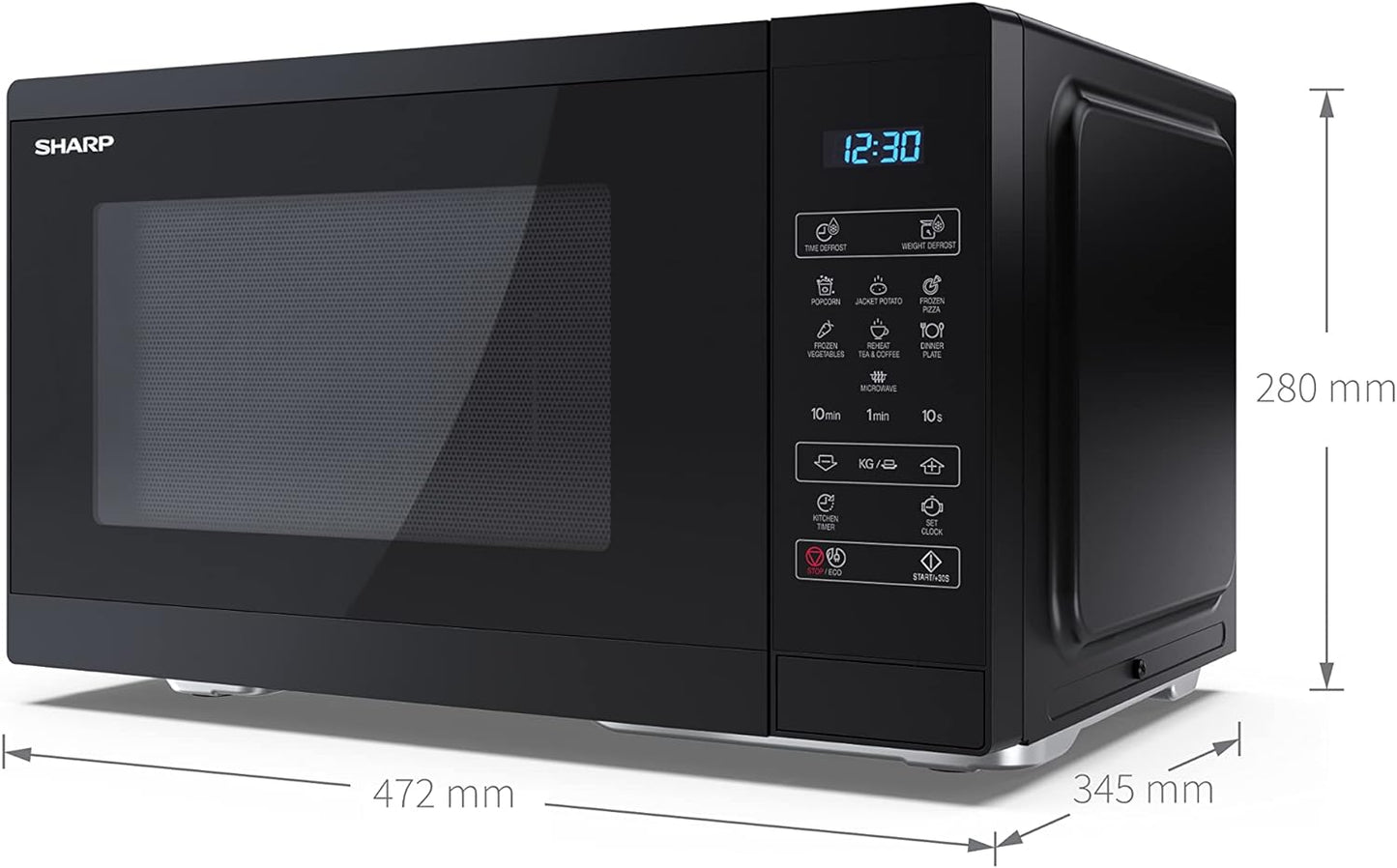 YC-MS252AE-B, Four Micro-Ondes 25 Litres, Solo, Numérique, Noir