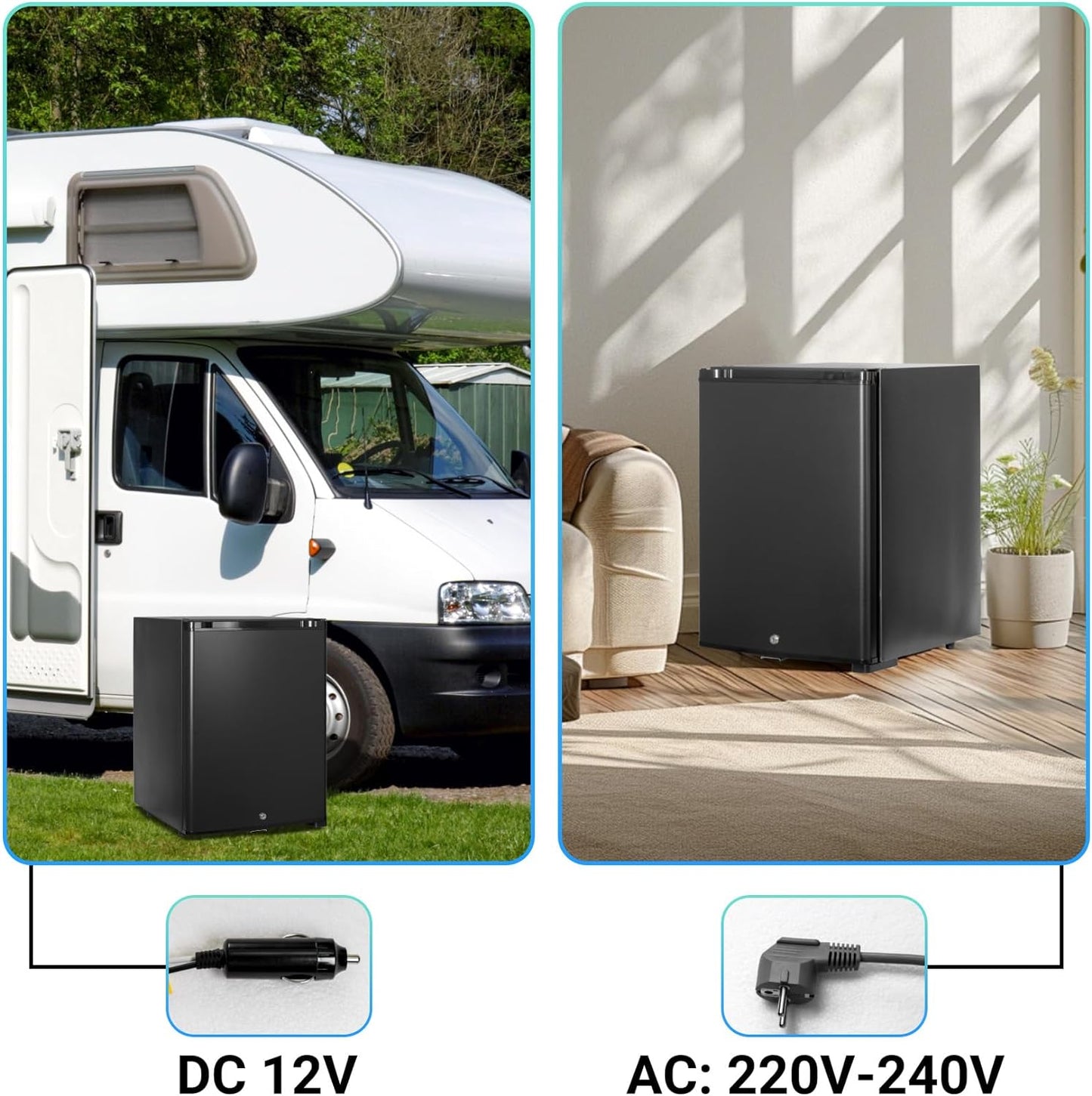 Frigo 12V, Frigo Camping 12V 220V 40L, Frigo Caravane, Frigo 12V Camping Car, Mini Frigo De Chambre, Réfrigérateur Camping Car Noir Pour Voiture Caravane Van Fourgon Bureau Gîte
