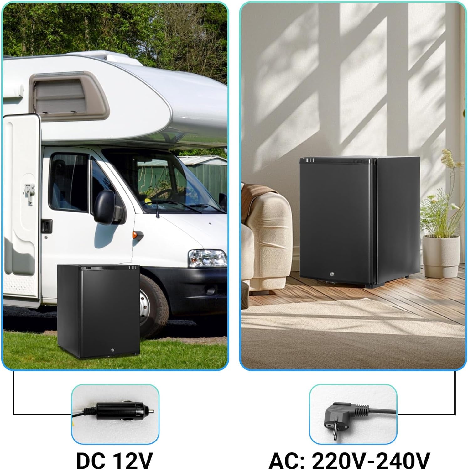 Frigo 12V, Frigo Camping 12V 220V 40L, Frigo Caravane, Frigo 12V Camping Car, Mini Frigo De Chambre, Réfrigérateur Camping Car Noir Pour Voiture Caravane Van Fourgon Bureau Gîte