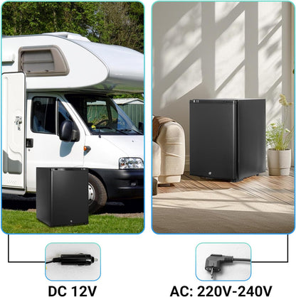 Frigo 12V, Frigo Camping 12V 220V 40L, Frigo Caravane, Frigo 12V Camping Car, Mini Frigo De Chambre, Réfrigérateur Camping Car Noir Pour Voiture Caravane Van Fourgon Bureau Gîte
