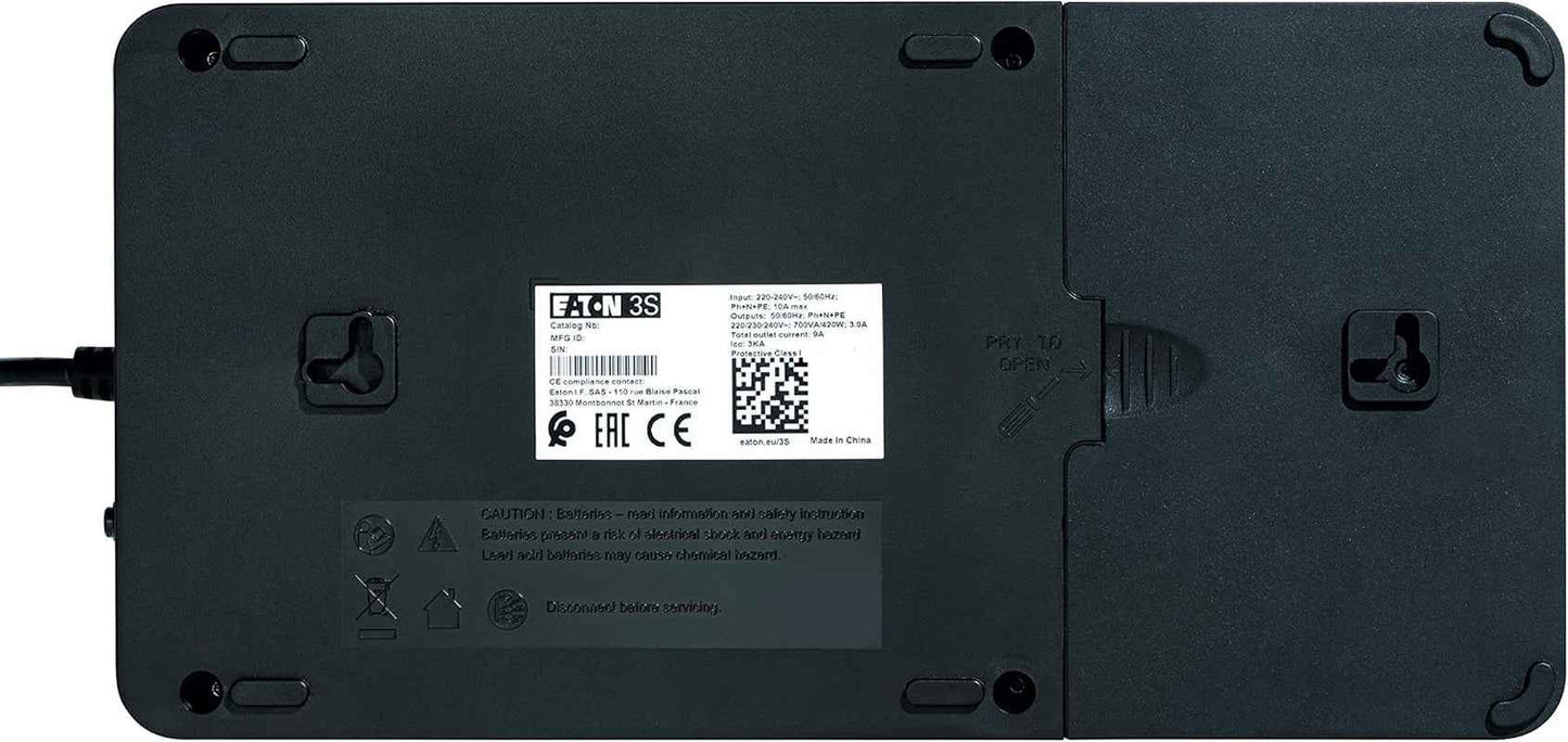 3S 450 FR Onduleur Parafoudre - Off-Line UPS - Alimentation Sans Interruption - Puissance 450VA (6 Prises FR, Parasurtenseur, Silencieux) - Noir&Blanc (3S450F)