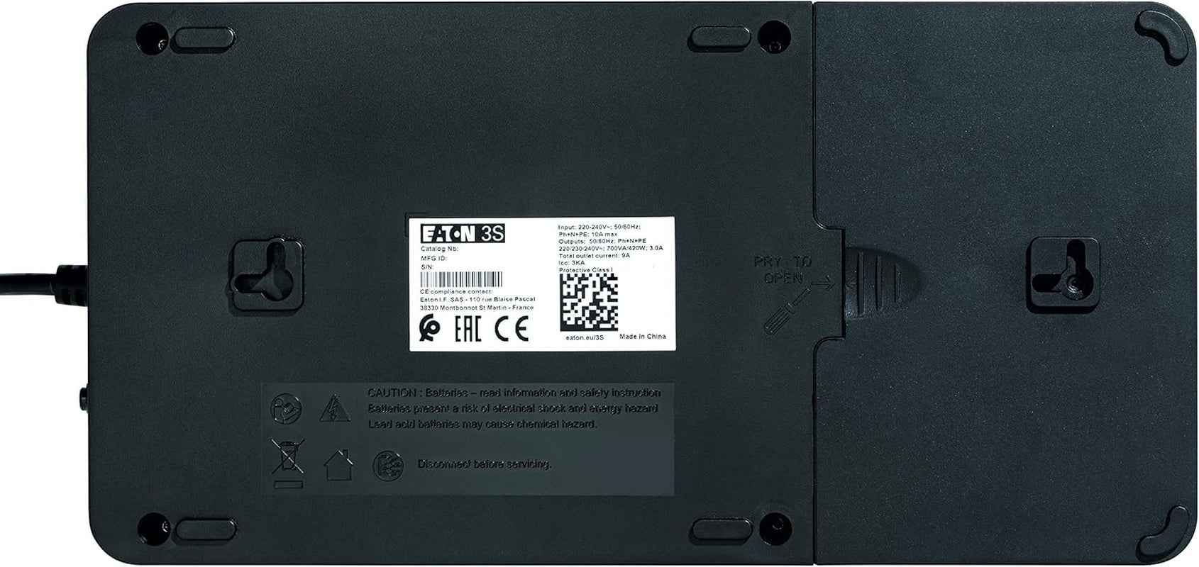 3S 450 FR Onduleur Parafoudre - Off-Line UPS - Alimentation Sans Interruption - Puissance 450VA (6 Prises FR, Parasurtenseur, Silencieux) - Noir&Blanc (3S450F)