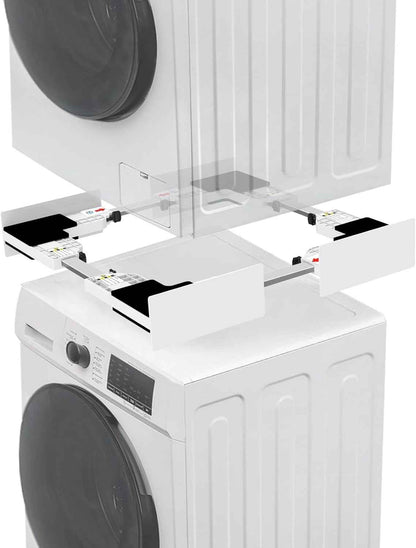 Universel Kit De Superposition Pour 46-66Cm Lave-Linge Et Sèche-Linge | Kit D’Empilage Pour Machine À Laver, Cadre Intermédiaire Pour Laver, Sèche-Linge Kit Intermédiaire Avec Sangles À Cliquet