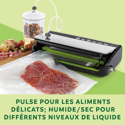 FFS005X Machine Sous Vide Avec Compartiment De Rangement Pour Rouleau Et Cutter, Fonction Pulse Pour Aliments Fragiles, Inclus Accessoires Et Sacs De Mise Sous Vide Assortis
