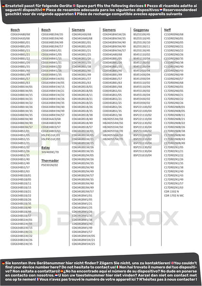 DEKAROX Réservoir D'Eau Pour Four À Vapeur Bosch Siemens Neff 00791032 791032