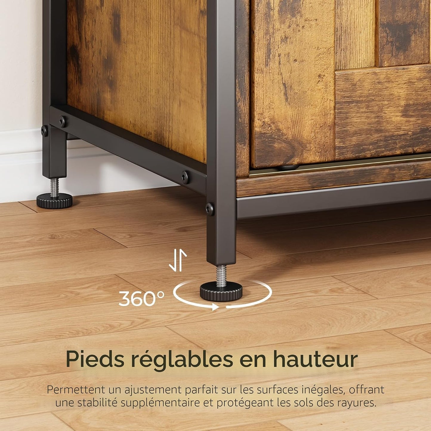 Buffet De Salon, Meuble De Rangement, Rétro | Style Campagnard, 2 Portes Coulissantes, Étagères Réglables, Structure MDF, Pour Salon Et Salle À Manger, 33 X 100 X 80 Cm