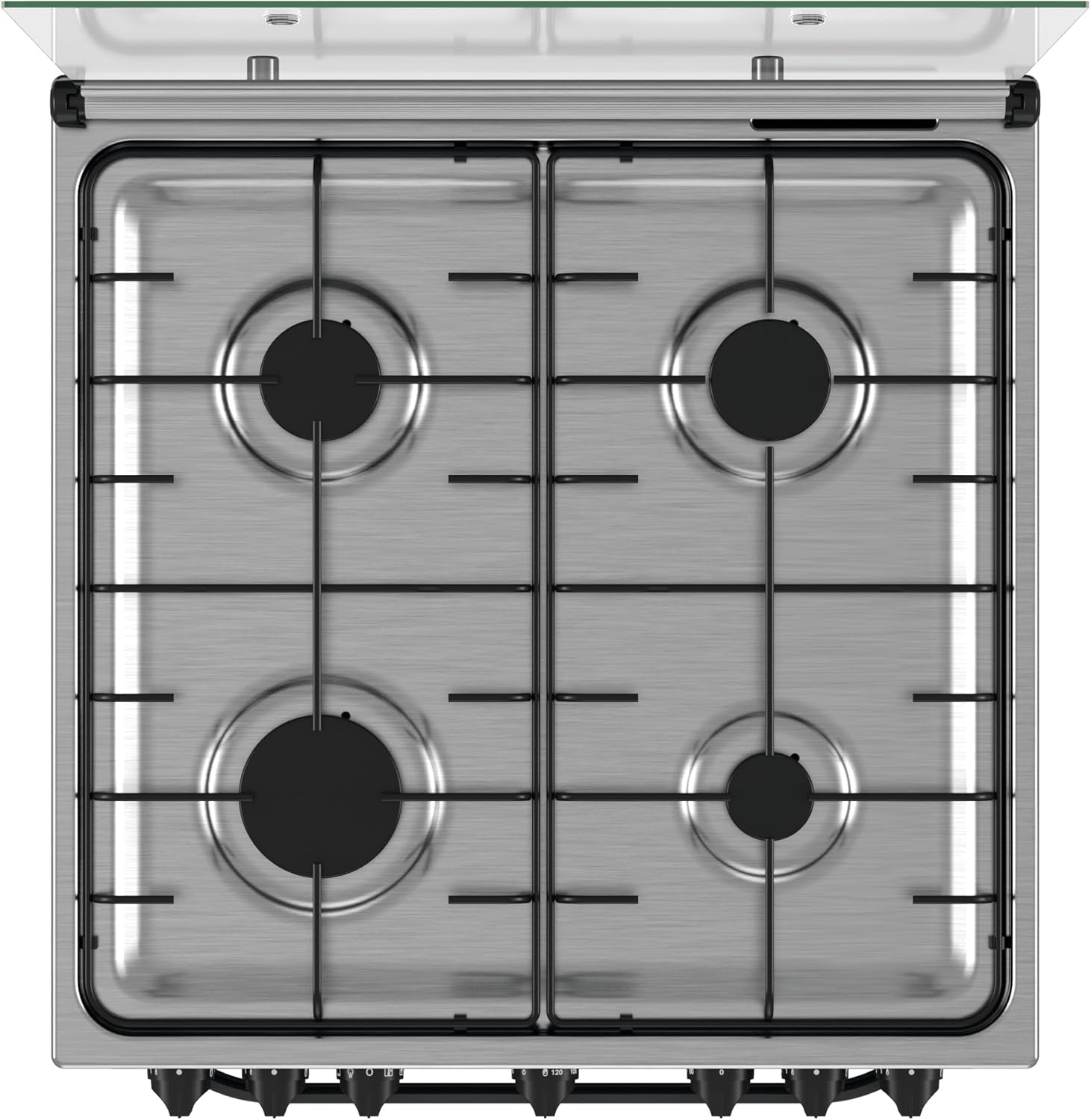 Hot Point Cuisine À Gaz Avec Four Électrique 60 X 60 X 84 Cm Inox À Installation Libre Avec 4 Feux, Four Ventilé Et Cuisson À La Vapeur Classe A