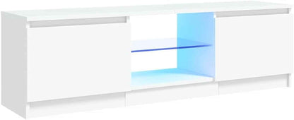 Meuble TV Avec Lumières LED Blanc 120X30X36 Cm