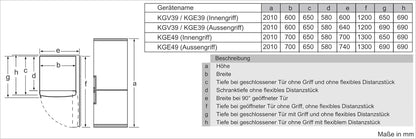 Réfrigérateur Congélateur Bas KG 39 EAI CA