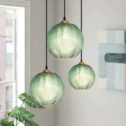 Suspension Luminaire,Suspension En Verre Vert Clair Abat-Jour Moderne Lustres Vertes Moderne E27 Lampe Suspension,Loft Lustre Vintage Cuisine Chambre À Manger Luminaire De La Salle À Manger