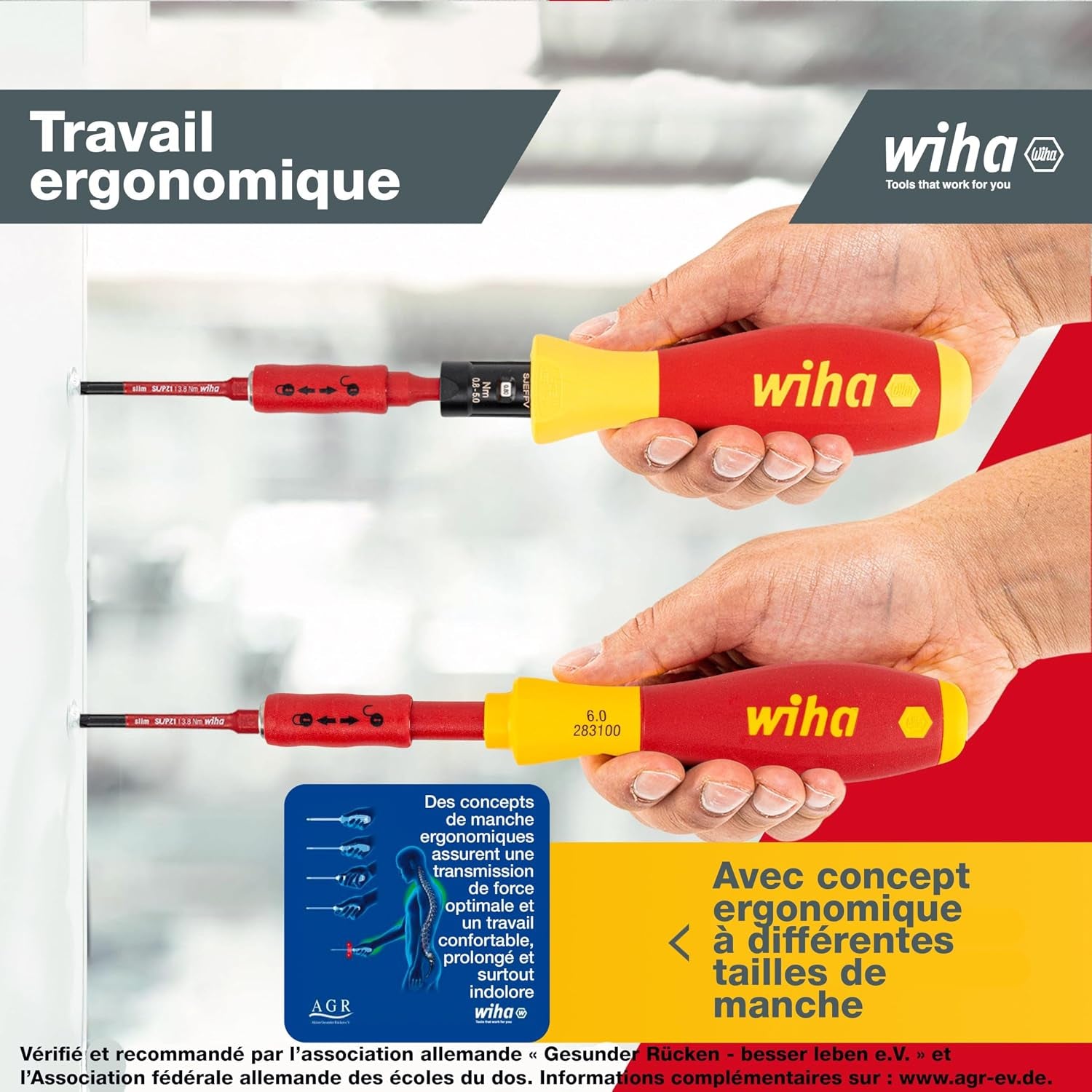 40674 Tournevis Manuel Jeu Tournevis Dynamométrique Set 13 Pièces Rouge/Jaune | (40674) Mixed Set 14 Pcs 0.8-5.0 Nm Incl. Slimbits, Folding Pouch I Slotted, Phillips, Plusminus I Electric Torque Tools