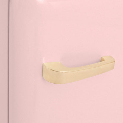 / RETRO FRIDGE 83.5 Gold/Réfrigérateur Rose Avec Poignée Or/Pratique Et Fonctionnel, Matériaux Résistants