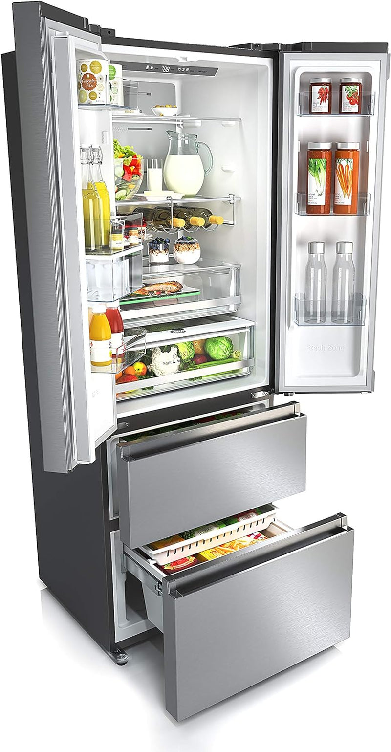 Hisense RF632N4WIE Réfrigérateur Congélateur À Porte Française, Nofrostplus, Compresseur Inverter, Distributeur D'Eau, Crispzone, 200 Cm, Partie Réfrigérateur 336 L, Partie Congélateur 149 L, 38 Db,