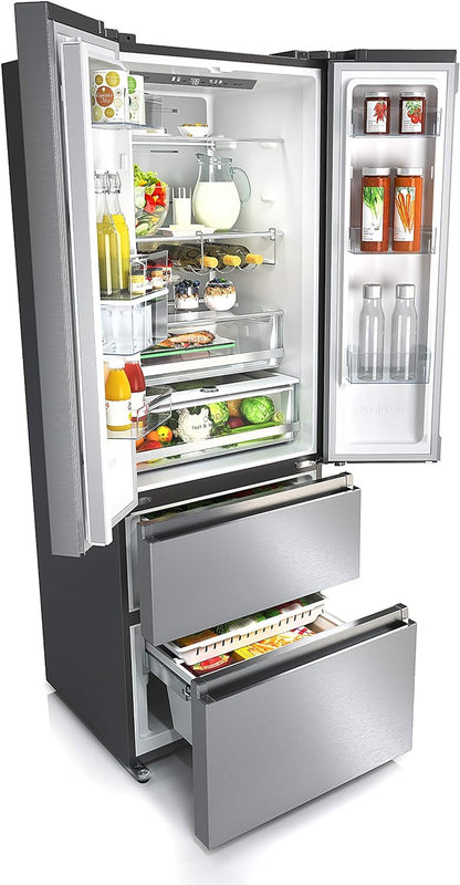 Hisense RF632N4WIE Réfrigérateur Congélateur À Porte Française, Nofrostplus, Compresseur Inverter, Distributeur D'Eau, Crispzone, 200 Cm, Partie Réfrigérateur 336 L, Partie Congélateur 149 L, 38 Db,