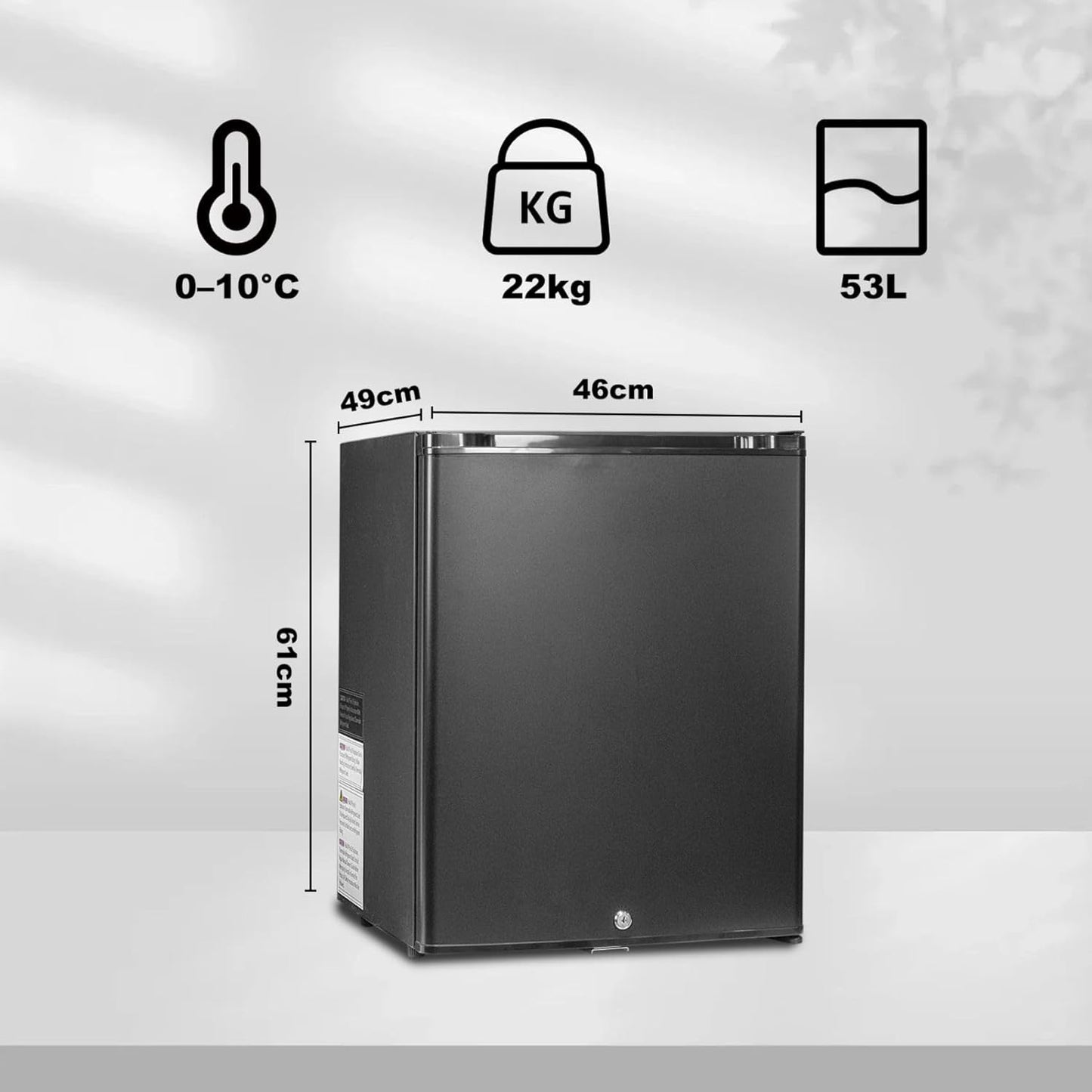 Frigo 12V 220V Camping Car, 53L, Frigo Caravane, Frigo Voiture 12V, Pour Camping Car Caravane Van Fourgon Chambre Bureau Hôtel, Noir