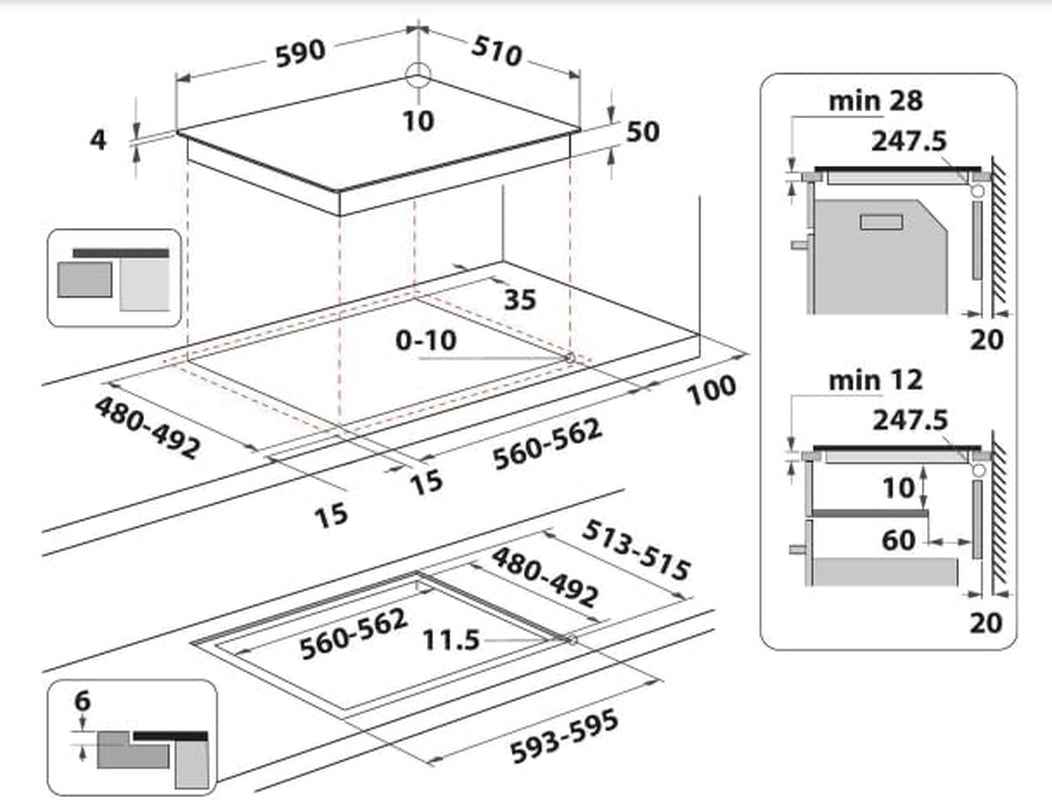 Table De Cuisson À Induction 60Cm 3 Feux 7200W Noir - WSQ3860NE