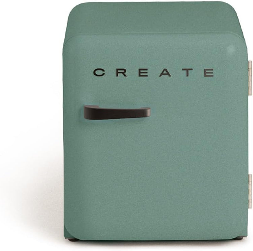 / Retro FRIDGE 50 BLACK / Réfrigérateur Vert Sage Poignée Noire / 85 W, Mini Bar, Une Étagère, Design Rétro, 50 Cm, Deux Étagères, Capacité De 48 L, Économie D'Énergie, 50 X 44 X 49,8 Cm