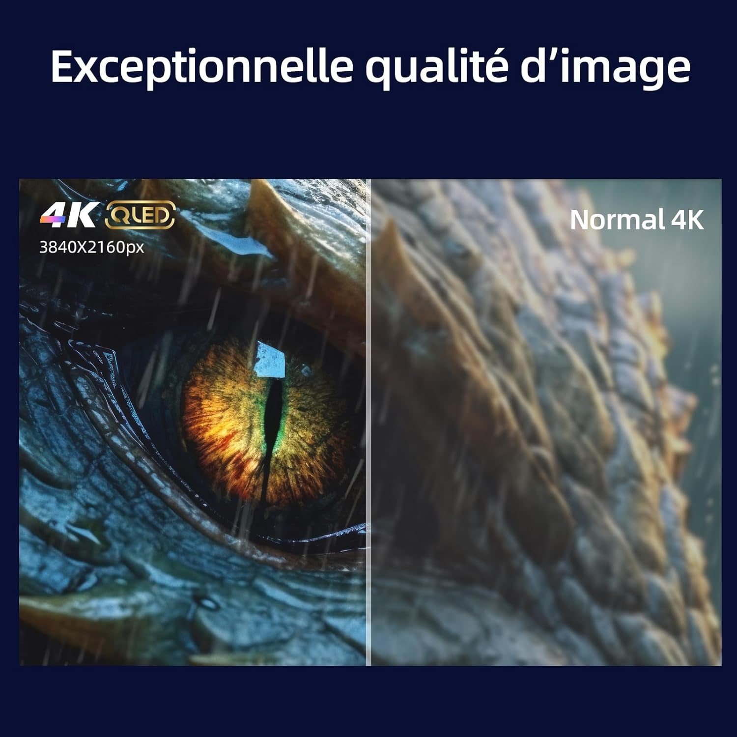 TV Intelligente U50QM8G 50 Pouces, UHD QLED HDR, Sans Cadre Et Métallique, Google TV, Dolby Audio, Syntoniseur Triple, Wi-Fi 2,4G/5G, Google Assistant, HDMI 2.1, USB2.0, Modèle 2023 Noir
