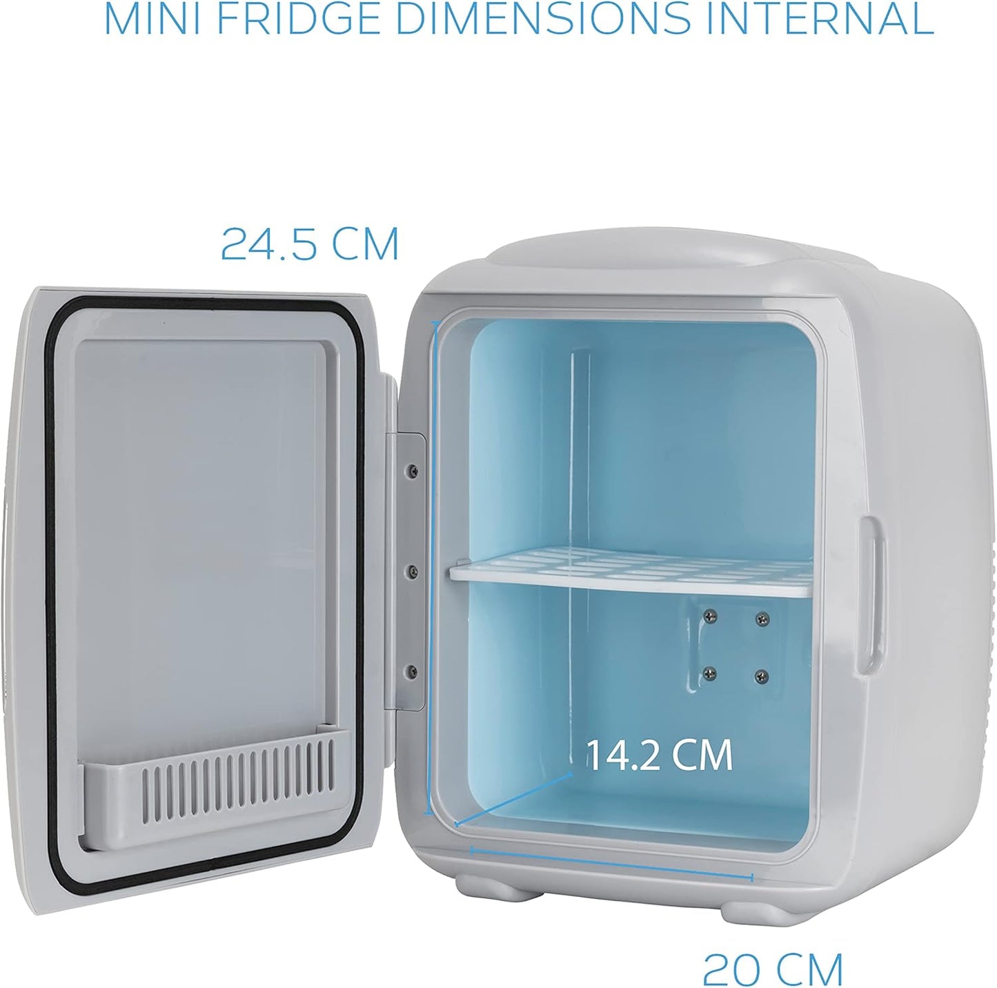 MONCOOK Mini Réfrigérateur - Mini Réfrigérateurs Portables Pour Les Soins De La Peau, La Médecine, La Nourriture Et Les Boissons - Fonction De Refroidissement Et De Réchauffement - 9L - Mono Gris