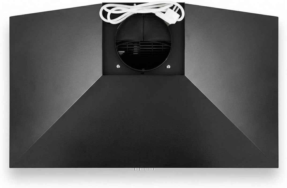 Hotte Aspirante 90 Cm GCH C 147 BL 9 N • Hotte Murale Noire • Moteur Puissant 1000 M³/H • Hotte Aspirante Et Recirculation • Éclairage LED • Filtre À Graisse Métallique • Hotte De Cuisine Noire