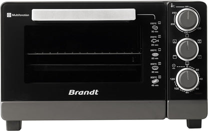 FC215MB - Mini Four - 21L - Multifonction - 5 Positions De Cuisson - Porte Double Vitre - Cavité Anti-Adhésive - Accessoires : Lèchefrites, Grille, Pince Pour Récupérer Les Plats - 1380W - Noir