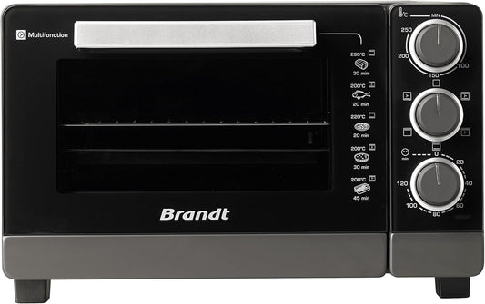 FC215MB - Mini Four - 21L - Multifonction - 5 Positions De Cuisson - Porte Double Vitre - Cavité Anti-Adhésive - Accessoires : Lèchefrites, Grille, Pince Pour Récupérer Les Plats - 1380W - Noir