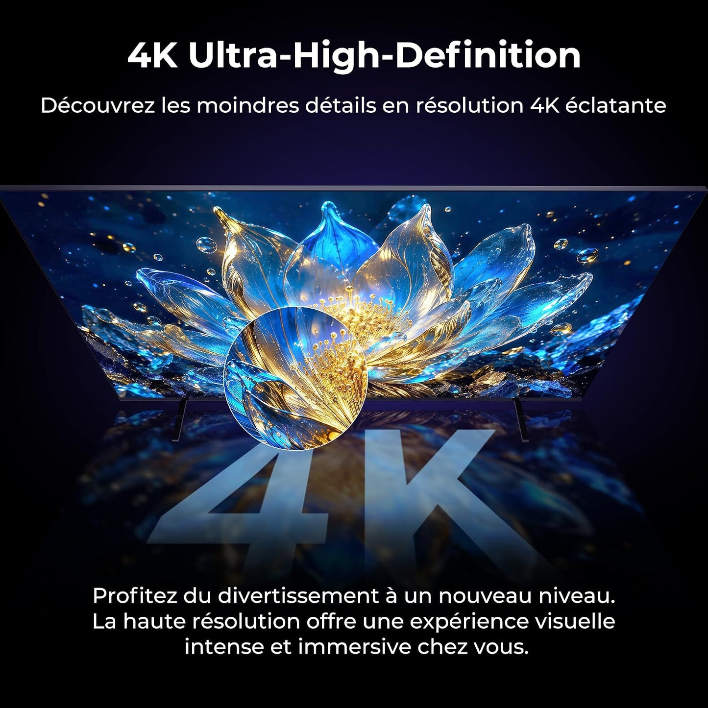 TV 55 Pouces 4K UHD Smart TV, Google TV Avec Cast Intégré, Dolby Vision Et Atmos, HDR 10, MEMC Pour Des Images plus Fluides