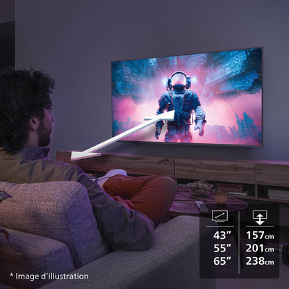 Philips 55PUS7200 4K LED Smart TV - Écran 55 Pouces Avec Plateforme Pixel Precise Ultra HD, Titan OS Et Son Dolby Atmos - Compatible Alexa Et Assistant Vocal Google