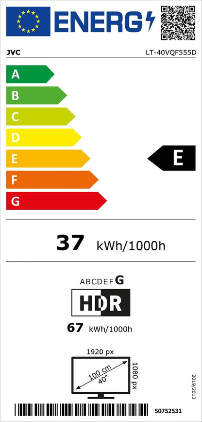 QLED VIDAA LT-40VQF555D Téléviseur Full HD, HDR Avec Triple Tuner Intégré, 40 ", LED Noir