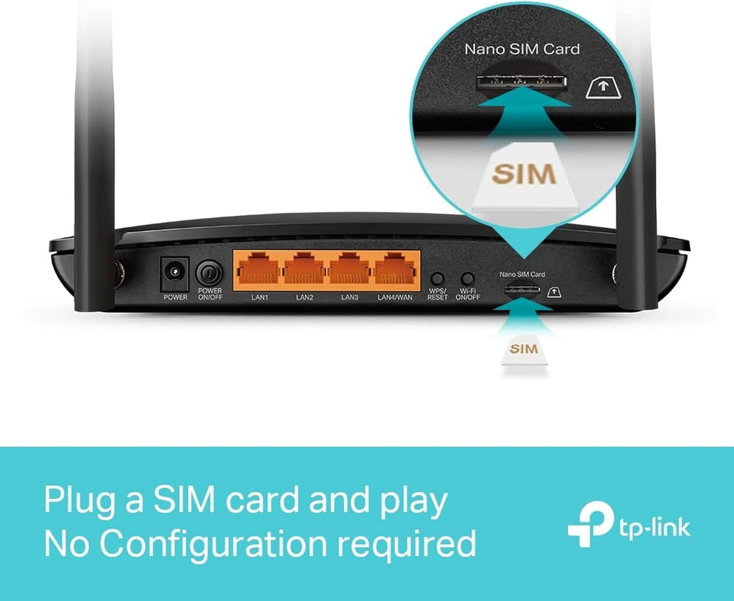 Routeur Archer MR550 4G+ Cat6 Jusqu'À 300 Mbps, Wi-Fi AC1200 Bi Bande, Port Gigabit LAN/WAN, MU-MIMO, Comptabilte Avec Toutes Nano SIM, Jusqu'À 64 Appareils,  Onemesh
